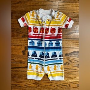 Hanna Anderson Star Wars rainbow romper zip up shorts and short sleeves